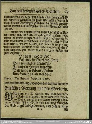 Endlicher Verlauff mit der Mörderin