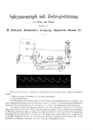 Sphygmograph mit Zeitregistrirung nach Prof. v. Frey