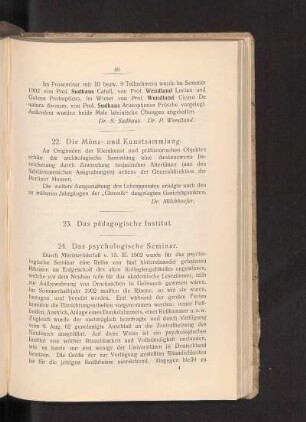 22. Die Münz- und Kunstsammlung.