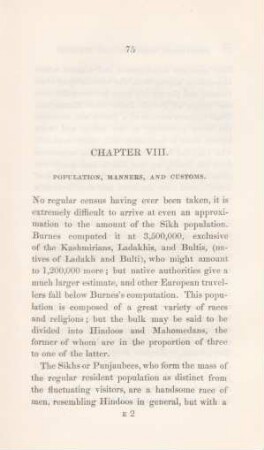 Chapter VIII. Population, manners, and customs