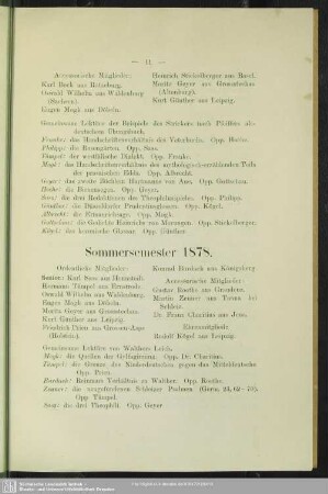Sommersemester 1878