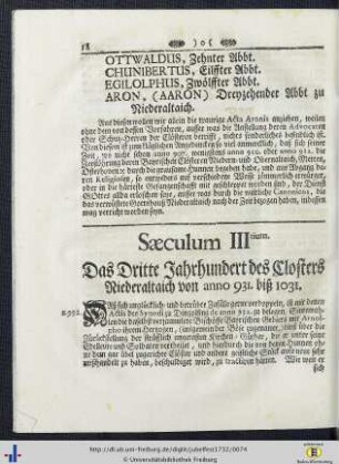 Saeculum III. - IV. (931 - 1131).