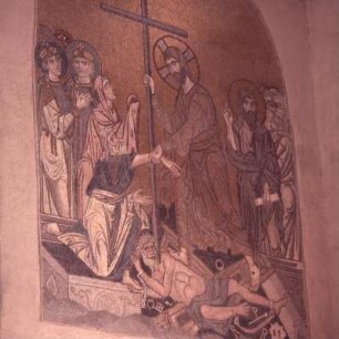 Athen. Dafní. Erlösung aus dem Totenreich. Mosaik 1080, südlicher Kreuzarm