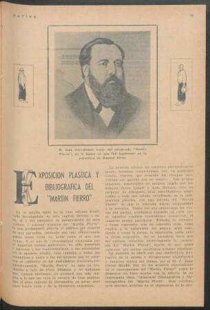 Exposición plastica y bibliografía del "Martín Fierro"
