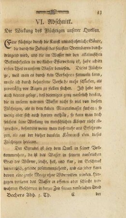 VI. Abschnitt. Die Wirkung des Flüchtigen unserer Quellen