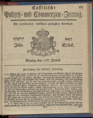 24tes Stueck, Montag den 12ten Junius 1797
