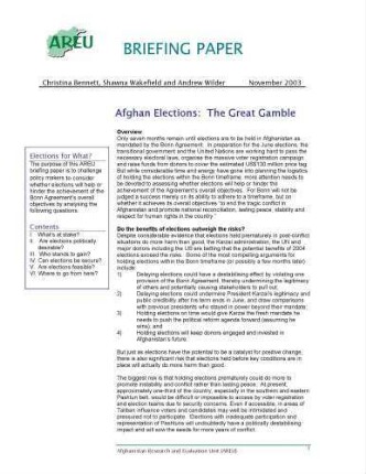 Afghan elections: the great gamble