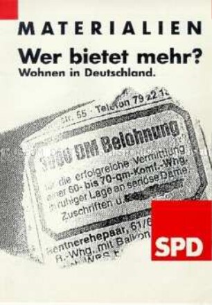 Sonderdruck der SPD zum Thema Wohnen