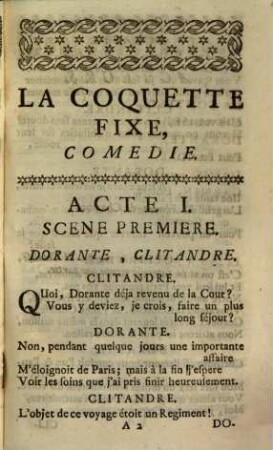 La coquette fixée : comédie, en trois actes, et en vers ; avec un divertissement