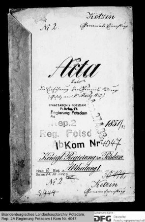 Einführung der Gemeindeordnung (Gesetz vom 11. März 1850) in Ketzin