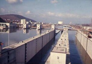 Obertürkheim, Kraftwerk, Wehr, Schleuse, Oberwasser