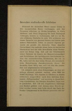 Besonders eindrucksvolle Erlebnisse