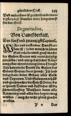 De gratitudine, Von Danckberkait. Das fünff und zwantzigst Capittel.