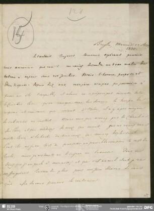 Eigenh. Brief von Albert de Broglie an August Wilhelm von Schlegel, Broglie, 12.08.1840