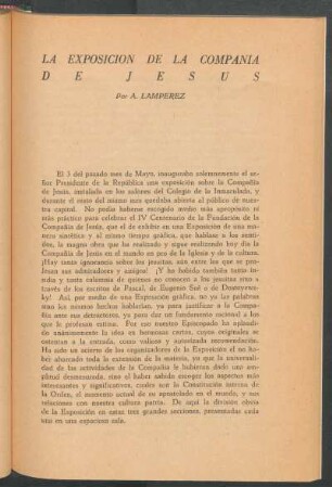 La Exposición de la Compañía de Jesús