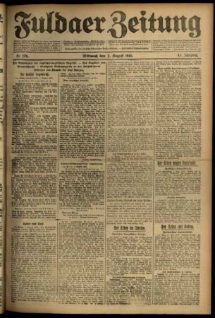 Ausgabe vom Mittwoch, den 02. August 1916.