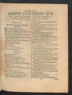 Index Rerum Ostendens ...