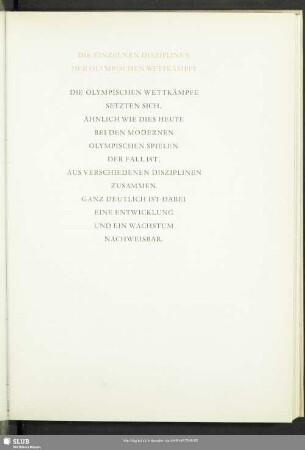 Die Einzelnen Disziplinen Der Olympischen Wettkämpfe