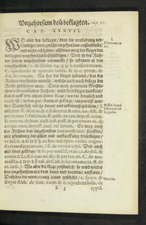 Ungehorsam dess beklagten. Cap. XXXVII.