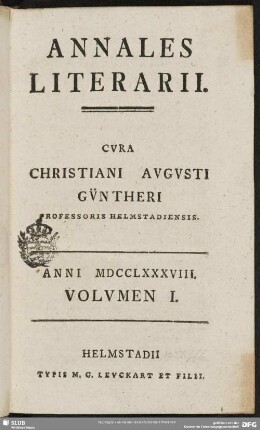 1788,1: Annales literarii Helmstadienses