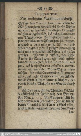Die zehende Perle. Die mühsame Kauffmannschafft