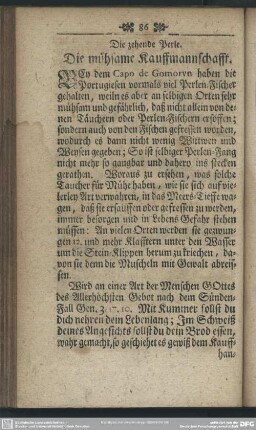 Die zehende Perle. Die mühsame Kauffmannschafft