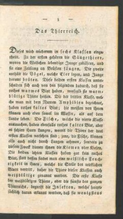 Das Thierreich.