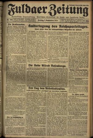 Ausgabe vom Freitag, den 07. September 1934.