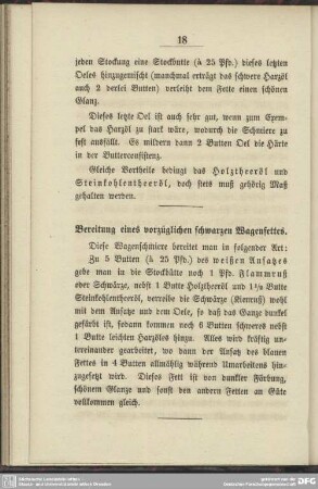 Bereitung eines vorzüglichen schwarzen Wagenfettes