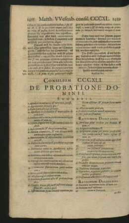 Consilium CCCXLI. - CCCLI.