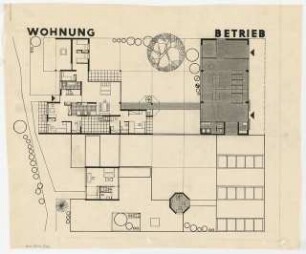 Wohn-Werksiedlung Märkisches Viertel, Berlin-Reinickendorf: Wohnwerk-Gebäude Grundriss Wohnung und Betrieb, Seite 11 von HST 038,001