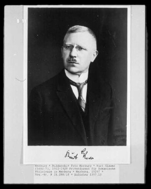 Kurt Glaser (1880-?), 1912-1929 Privatdozent für Romanische Philologie in Marburg