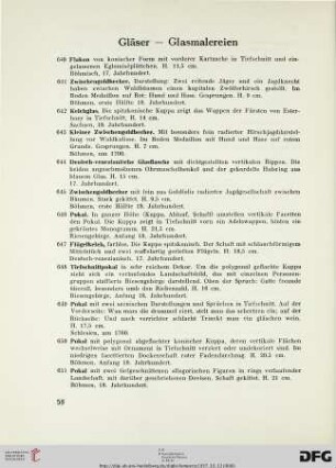 Gläser – Glasmalereien (Nr. 640-676)