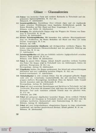 Gläser – Glasmalereien (Nr. 640-676)