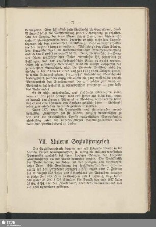 VII. Unterm Sozialistengesetz