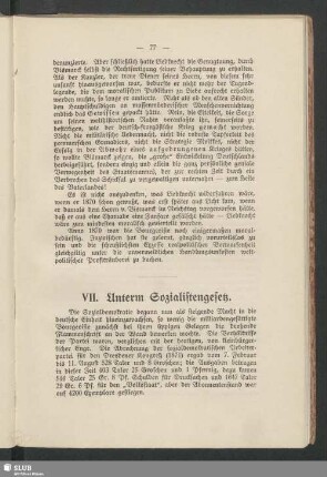 VII. Unterm Sozialistengesetz