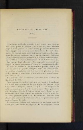 L'Élevage De L'Autruche.