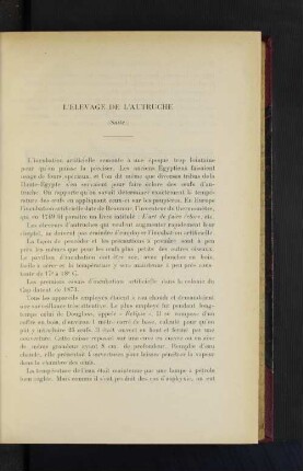 L'Élevage De L'Autruche.