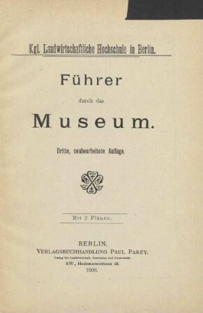Führer durch das Museum