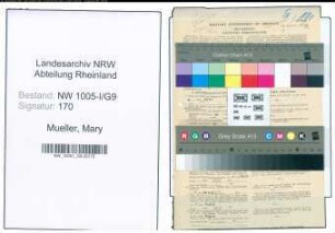 Entnazifizierung Mary Mueller , geb. 31.03.1899 (Kauffrau)