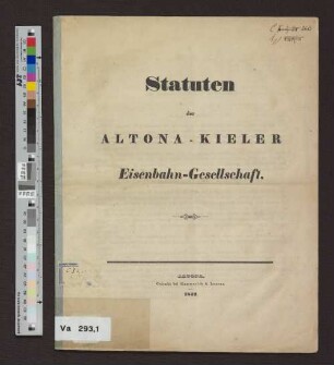 Statuten der Altona-Kieler Eisenbahn-Gesellschaft