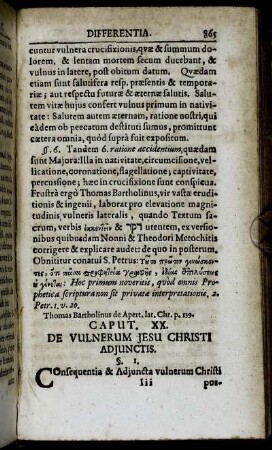 Caput XX. De Vulnerum Jesu Christi Adjunctis.