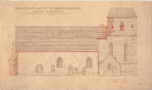Fischer, Theodor; Brackenheim; Johanneskirche, Renovierung - Äußere Südseite (Ansicht)