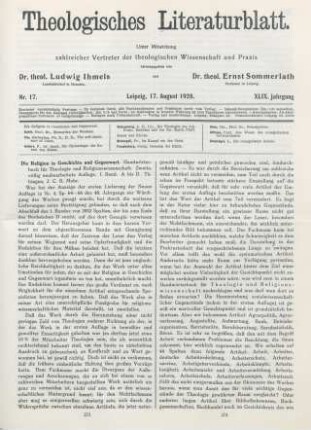 273-275 [Rezension] Die Religion in Geschichte und Gegenwart