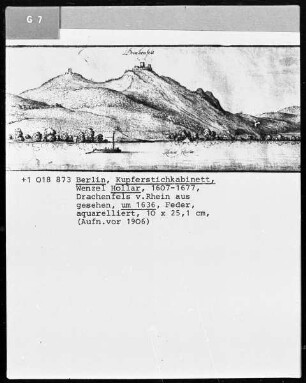 Berliner Skizzenbuch — Drachenfels, vom Rhein aus gesehen