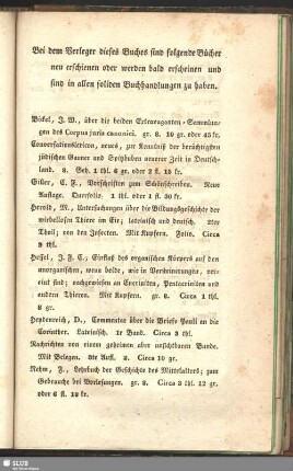Bei dem Verleger dieses Buches sind folgende Bücher neu erschienen ...