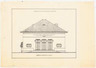 Einfamilienhaus: Aufriss: Gartenansicht 1:50