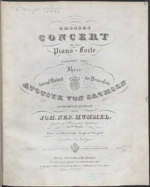 Großes Concert : für d. Piano-Forte ; 85. W.