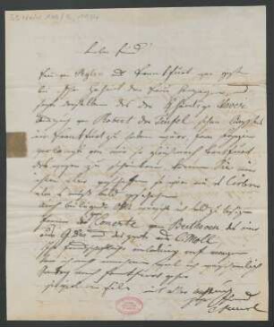 Brief an B. Schott's Söhne : 28.03.1833