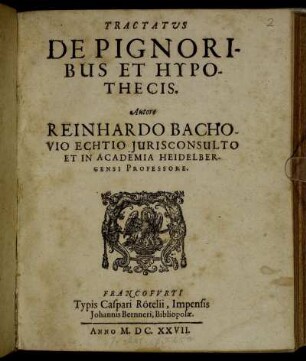 Tractatus De Pignoribus Et Hypothecis